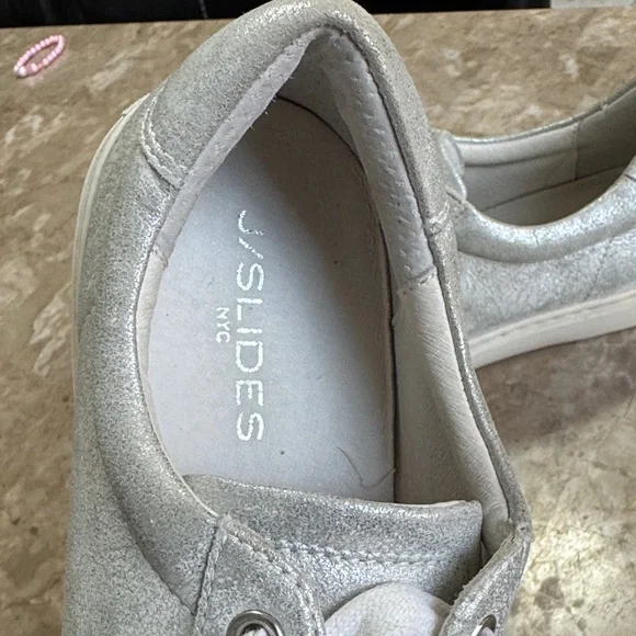 J/SLIDES Metallic Silver Sneakers - Picture 3 of 7